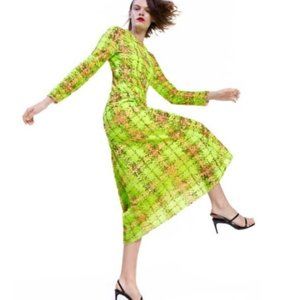 Zara Limited Edition Sequin Plaid Dress w/TAGS NEW